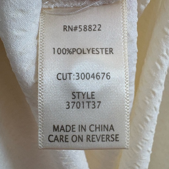 Max Studio Cream Textured Half Button Down Blouse S - Picture 7 of 8